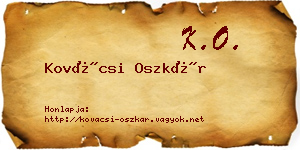 Kovácsi Oszkár névjegykártya